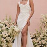 House of CB венчања 68JT1154 Делпхине свадбена хаљина са корзетом у облику слоноваче - ограничено издање