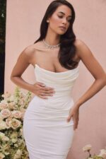 House of CB венчања 68JT1155 есмее свадбена хаљина без нараменица у боји слоноваче - ограничено издање - Image 12