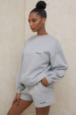 House of CB одећу 68JT1005 Ауден сиви шортс од дреса - Image 11
