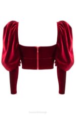 House of CB одећу 68JT101 валерие вине сомот корзет дугих рукава - Image 9