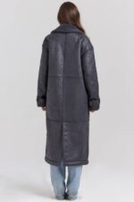 House of CB одећу 68JT1024 деији сиви вегански капут од стриже - Image 9