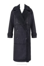 House of CB одећу 68JT1024 деији сиви вегански капут од стриже - Image 10