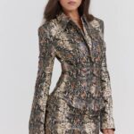 House of CB одећу 68JT1028 вани јакна са змијским принтом