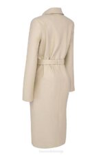 House of CB одећу 68JT1030 ариел беж вегански кожни капут - Image 3