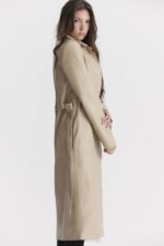 House of CB одећу 68JT1030 ариел беж вегански кожни капут - Image 8