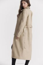 House of CB одећу 68JT1030 ариел беж вегански кожни капут - Image 10
