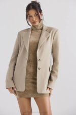 House of CB одећу 68JT1034 алине предимензионирани сако од нерца - Image 11