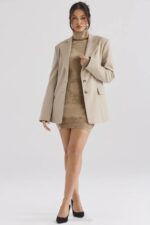 House of CB одећу 68JT1034 алине предимензионирани сако од нерца - Image 10
