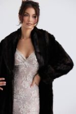 House of CB одећу 68JT1036 капут од тамносмеђег вештачког крзна цаллие - Image 11
