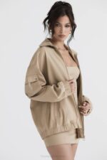 House of CB одећу 68JT1042 цами таупе велика јакна - Image 9