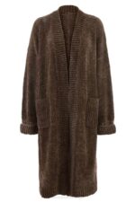 House of CB одећу 68JT1048 целине чоколадни кардиган од женила - Image 11