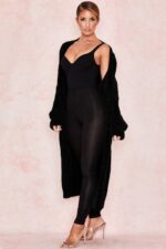 House of CB одећу 68JT1052 целине црни кардиган од женила - Image 13