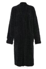 House of CB одећу 68JT1052 целине црни кардиган од женила - Image 4