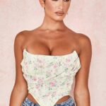 House of CB одећу 68JT105 Вивиенне лимун цветни корзет