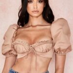 House of CB одећу 68JT107 хеди камел бралет пуфф рукав
