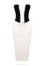 House of CB одећу 68JT112 јаина црна & винтаге крем хаљина без бретела - Image 12