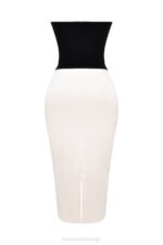 House of CB одећу 68JT112 јаина црна & винтаге крем хаљина без бретела - Image 4
