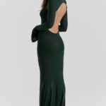 House of CB одећу 68JT114 санцха шума зелена плетена макси хаљина