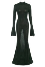 House of CB одећу 68JT114 санцха шума зелена плетена макси хаљина - Image 3
