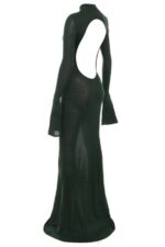 House of CB одећу 68JT114 санцха шума зелена плетена макси хаљина - Image 4