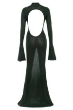 House of CB одећу 68JT114 санцха шума зелена плетена макси хаљина - Image 5