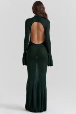 House of CB одећу 68JT114 санцха шума зелена плетена макси хаљина - Image 10