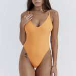 House of CB одећу 68JT1185 родос светло наранџасти једноделни купаћи костим