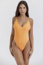House of CB одећу 68JT1185 родос светло наранџасти једноделни купаћи костим - Image 7