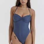 House of CB одећу 68JT1188 аруба тамноплави скупљени купаћи костим
