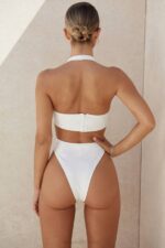House of CB одећу 68JT1244 саваннах вхите цроссовер халтер једноделни купаћи костим - Image 14