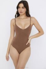 House of CB одећу 68JT1272 сцулптинг фулл бриеф боди моцха - Image 5