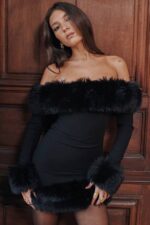 House of CB одећу 68JT128 кеилани црна мини хаљина - Image 2