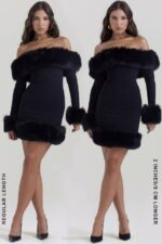 House of CB одећу 68JT128 кеилани црна мини хаљина - Image 14