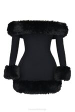 House of CB одећу 68JT128 кеилани црна мини хаљина - Image 4