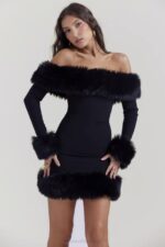 House of CB одећу 68JT128 кеилани црна мини хаљина - Image 8
