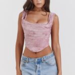House of CB одећу 68JT12 уна розе принт корзет