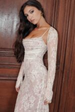 House of CB одећу 68JT133 артемис винтаге крем чипкана макси хаљина - Image 2