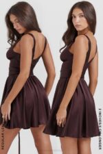 House of CB одећу 68JT143 схиема богата смеђа мини хаљина - Image 5