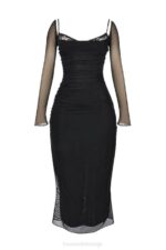 House of CB одећу 68JT147 катарина црна макси хаљина - Image 8