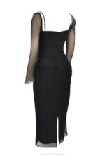 House of CB одећу 68JT147 катарина црна макси хаљина - Image 9