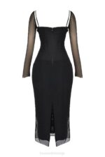 House of CB одећу 68JT147 катарина црна макси хаљина - Image 10