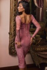 House of CB одећу 68JT151 серапхина розе принт корсет хаљина - Image 6