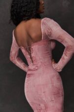 House of CB одећу 68JT151 серапхина розе принт корсет хаљина - Image 10