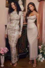 House of CB одећу 68JT153 налини песак макси хаљина - Image 4