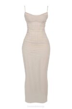 House of CB одећу 68JT153 налини песак макси хаљина - Image 8