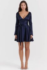 House of CB одећу 68JT159 доминик тамноплава мини хаљина - Image 6