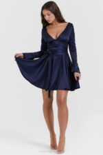 House of CB одећу 68JT159 доминик тамноплава мини хаљина - Image 7