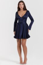 House of CB одећу 68JT159 доминик тамноплава мини хаљина - Image 8