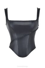 House of CB одећу 68JT16 леоние црни вегански кожни корсет - Image 5