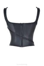House of CB одећу 68JT16 леоние црни вегански кожни корсет - Image 7